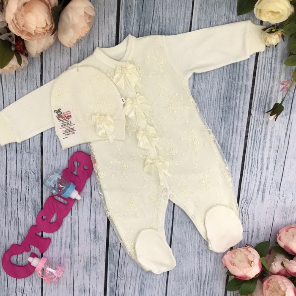 197. Комбинезон с шапкой ясельный, хлопок 100 % интерлок