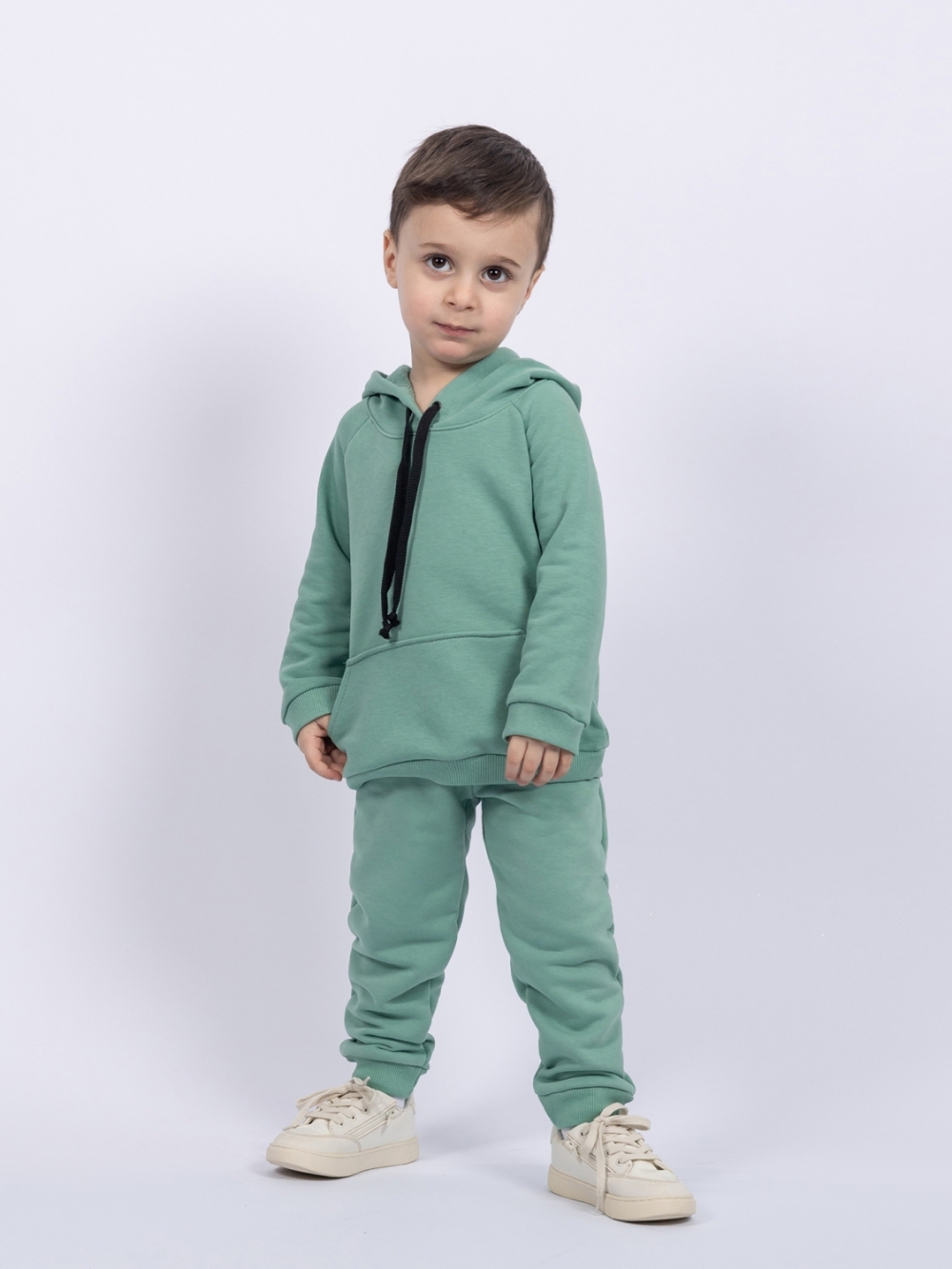 311-Х. Свитшот с капюшоном + Штаны, хлопок 65%, 35% ПЭ, 3-х нитка ( без начеса) хаки 122,128,134,140